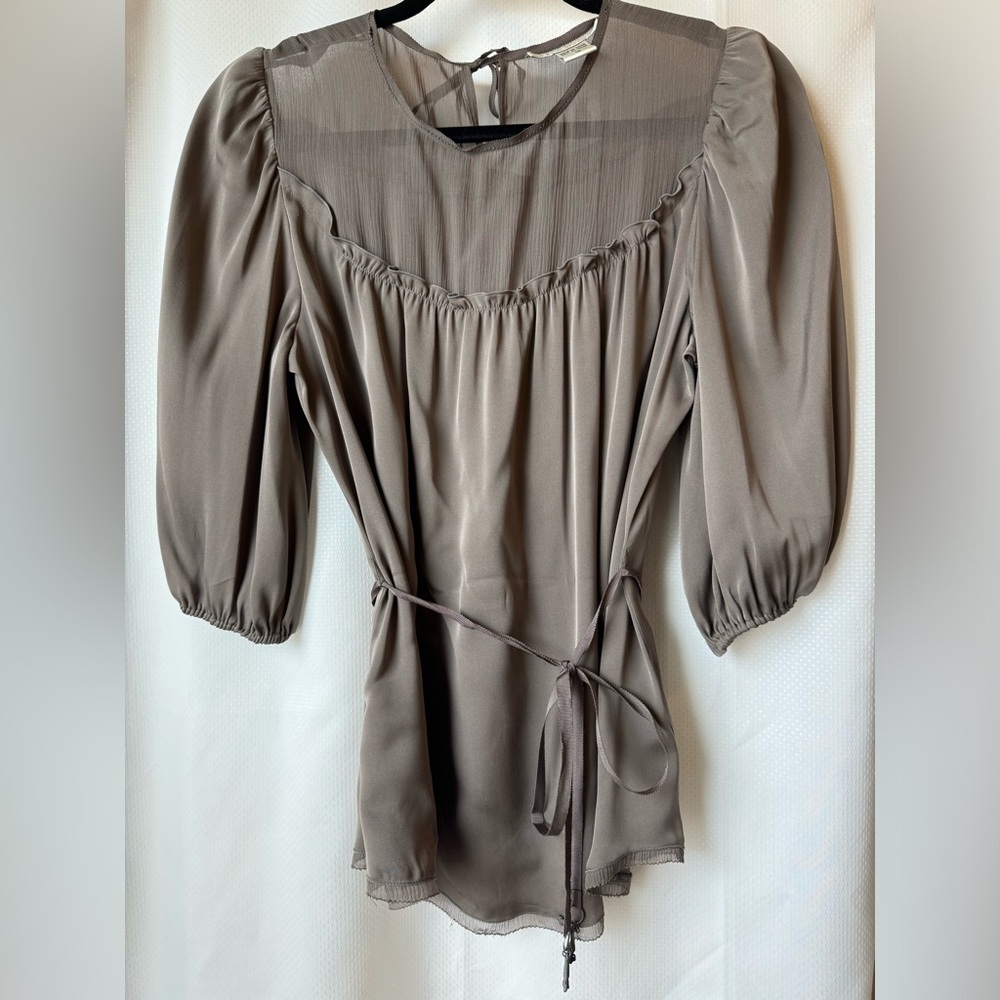 Peter Nygard | Silk Peasant Sleeve Top | Size 10